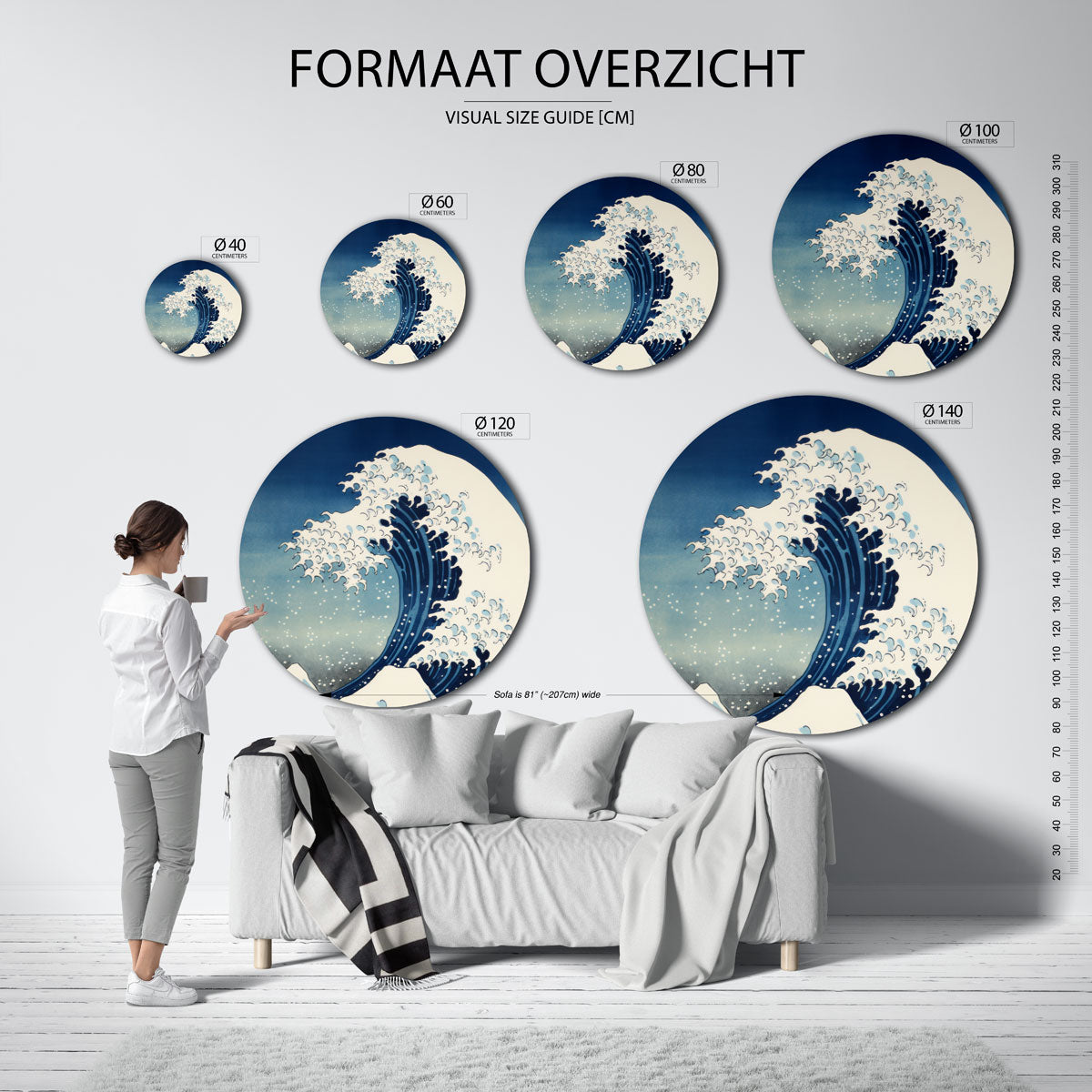 Grote golf Muurcirkel