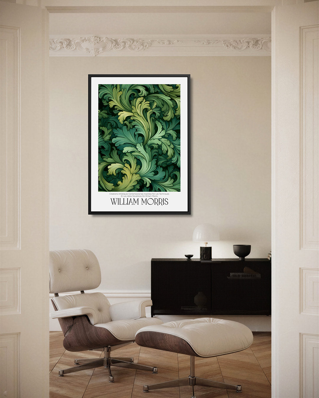Groene bladpatronen Kunstwerk