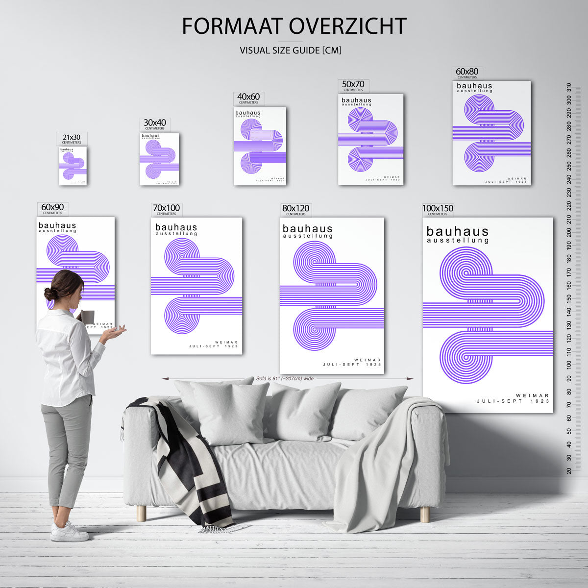 Lijnen en cirkelpatroon Poster