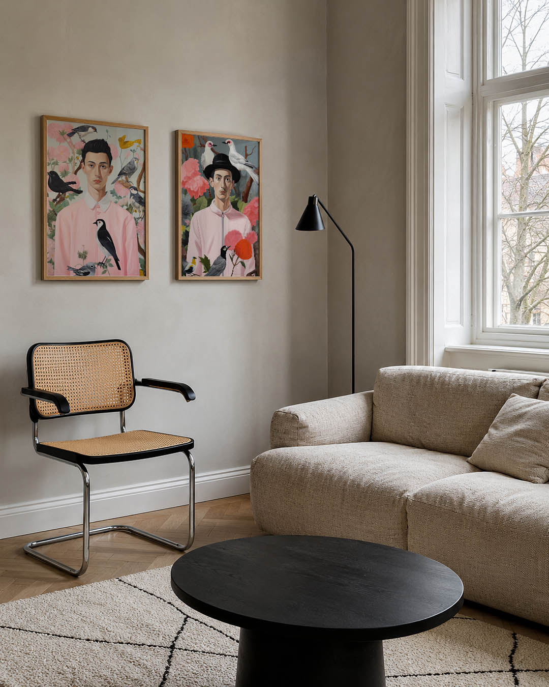 Vogels en bloemen Posterset