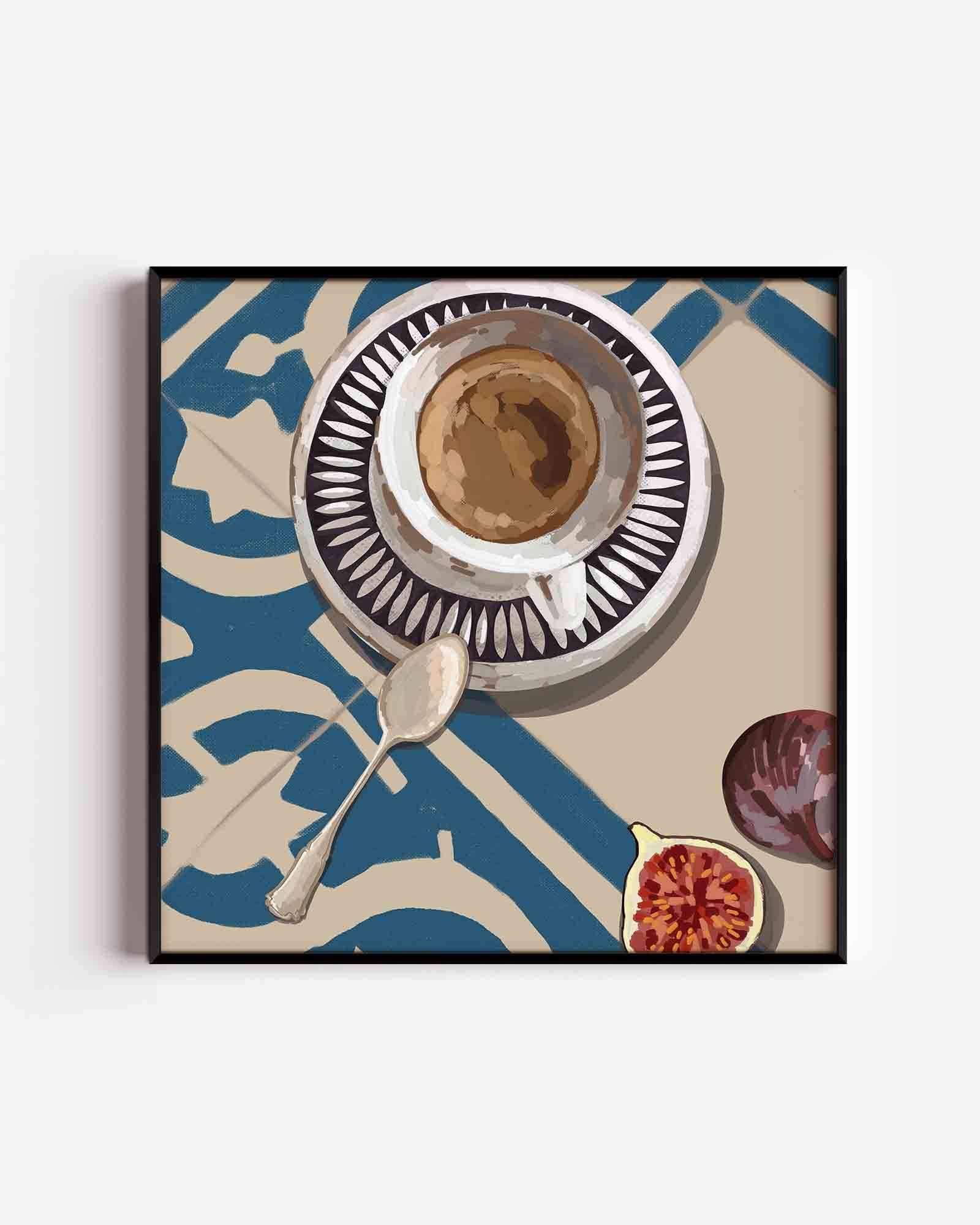 Koffiekop en vijgen Poster