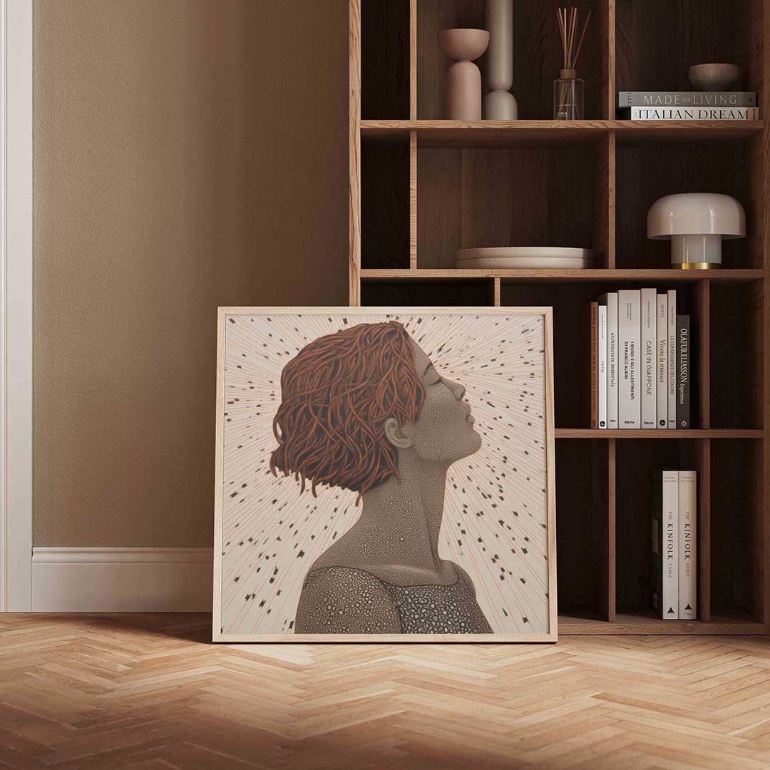 Profiel van vrouw met kort haar Poster