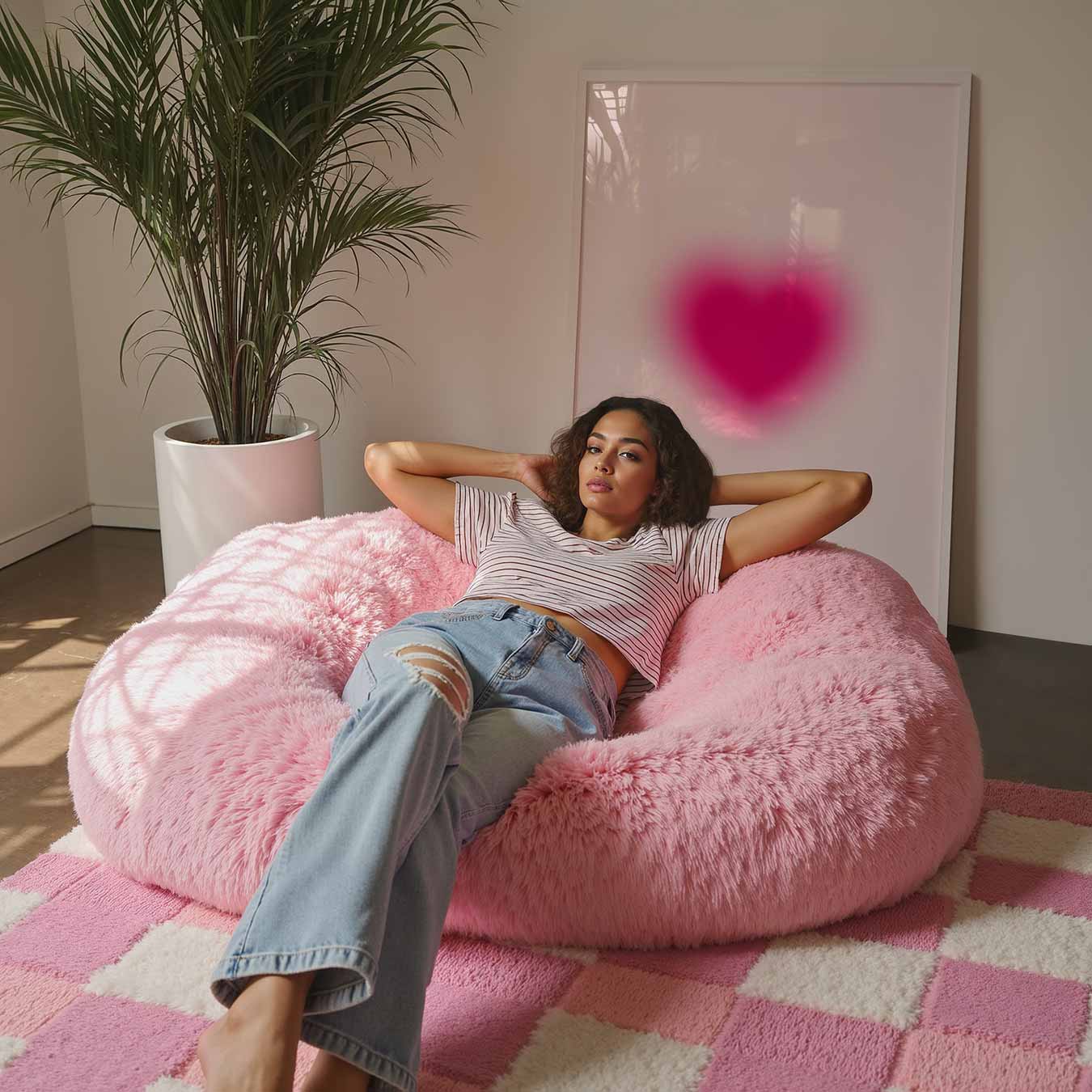 Roze Hart Poster-WallArtistic