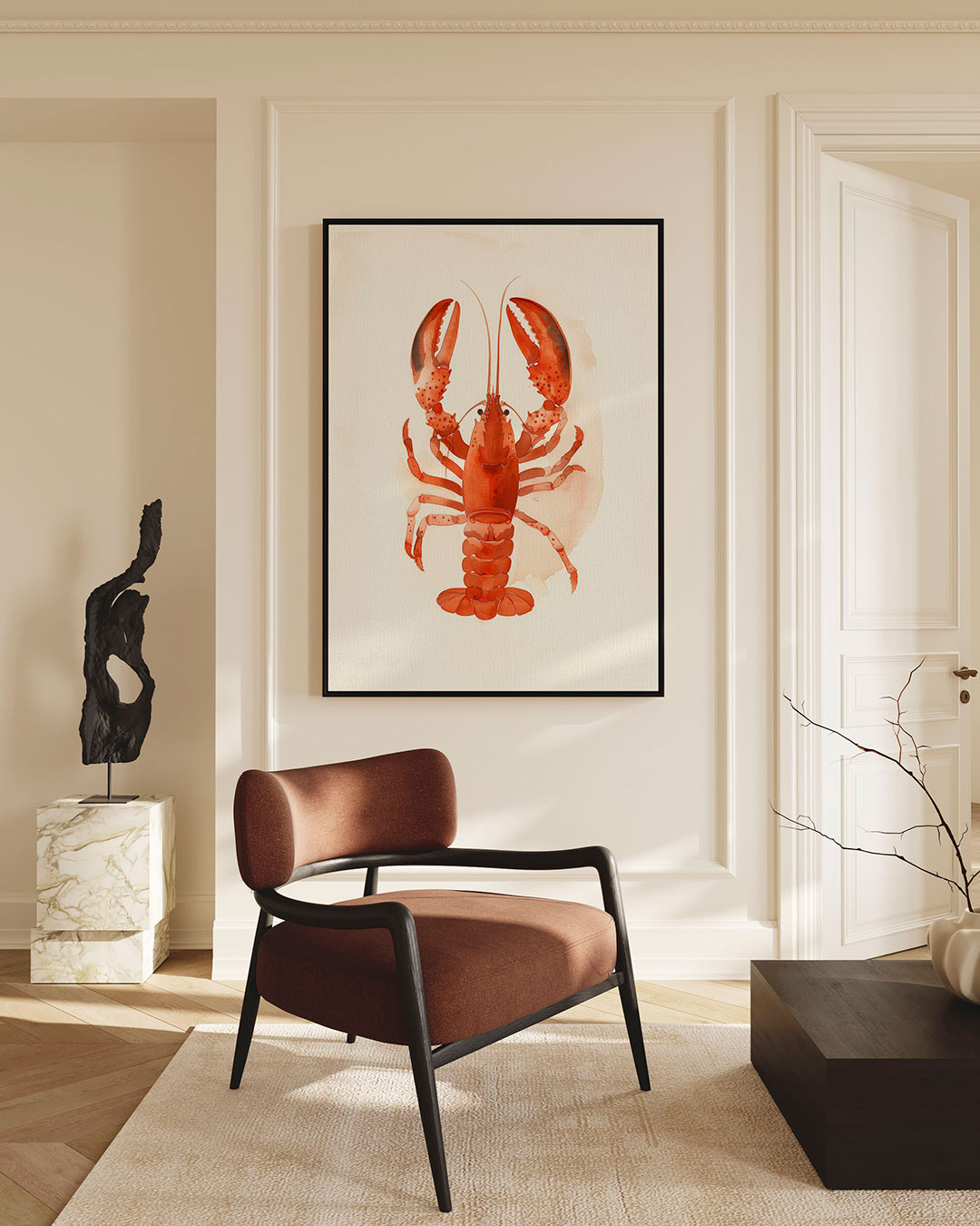 Rode kreeft illustratie Kunstwerk