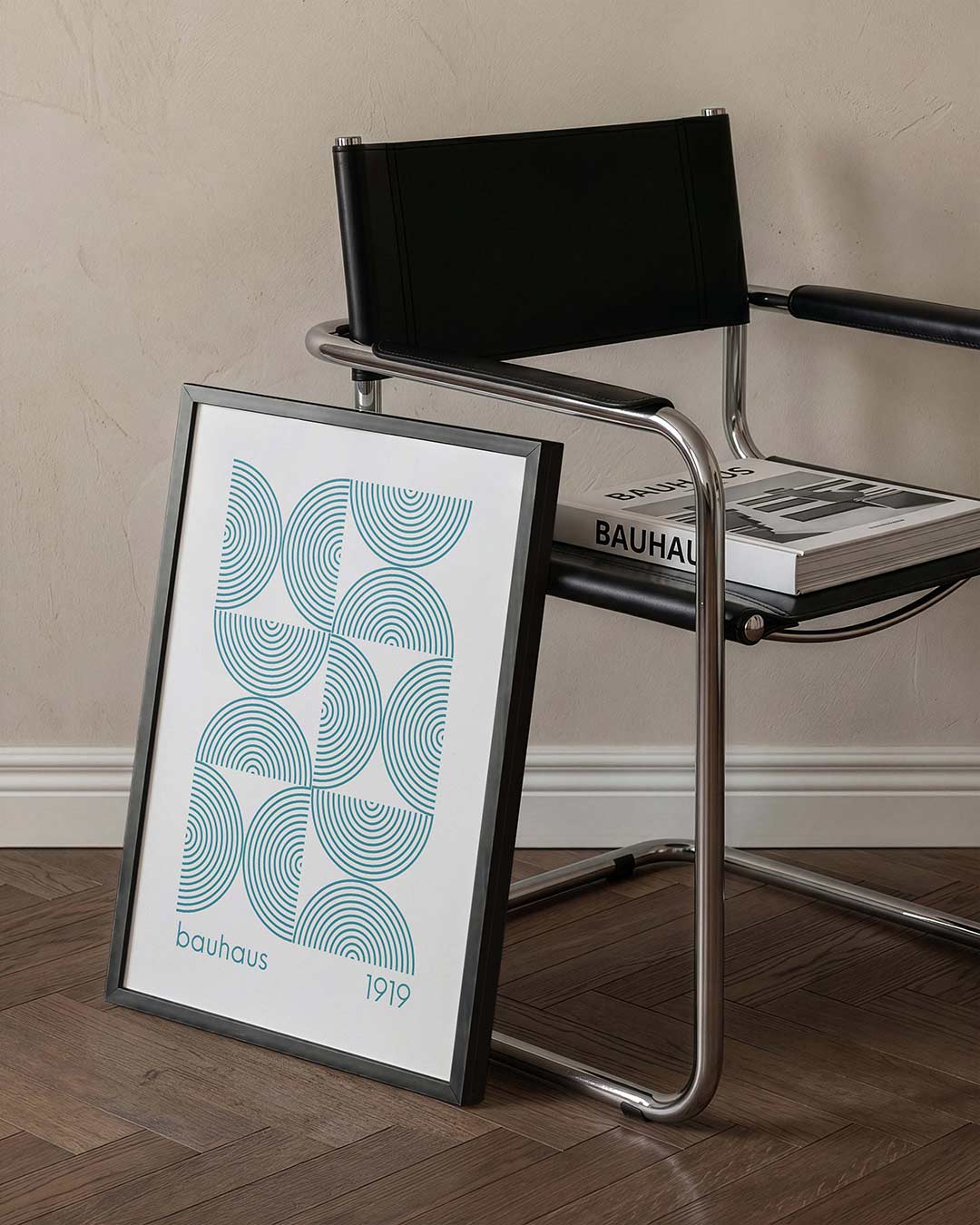 Cirkelpatroon en lijnen Poster