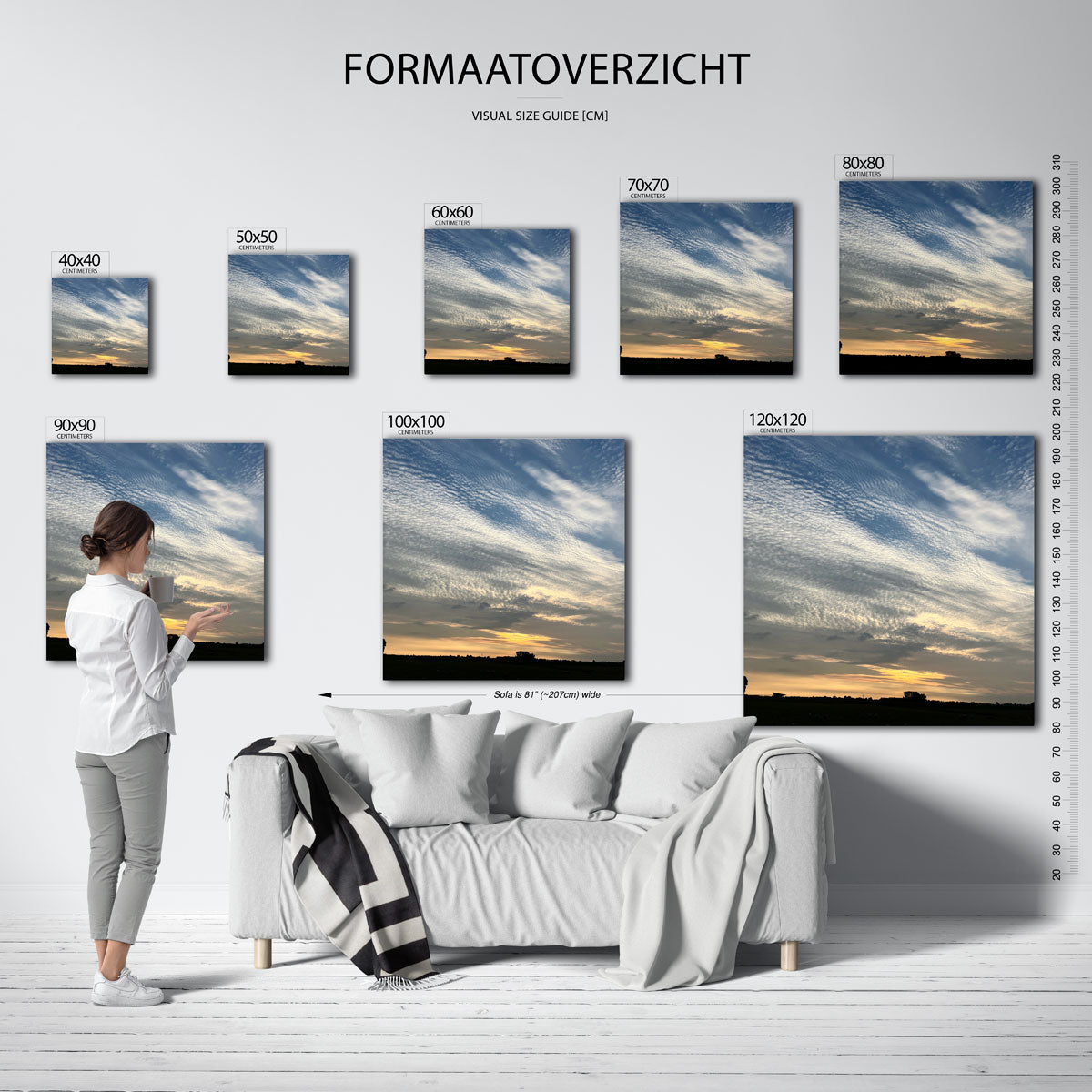 Wolkenspel bij zonsondergang Kunstwerk