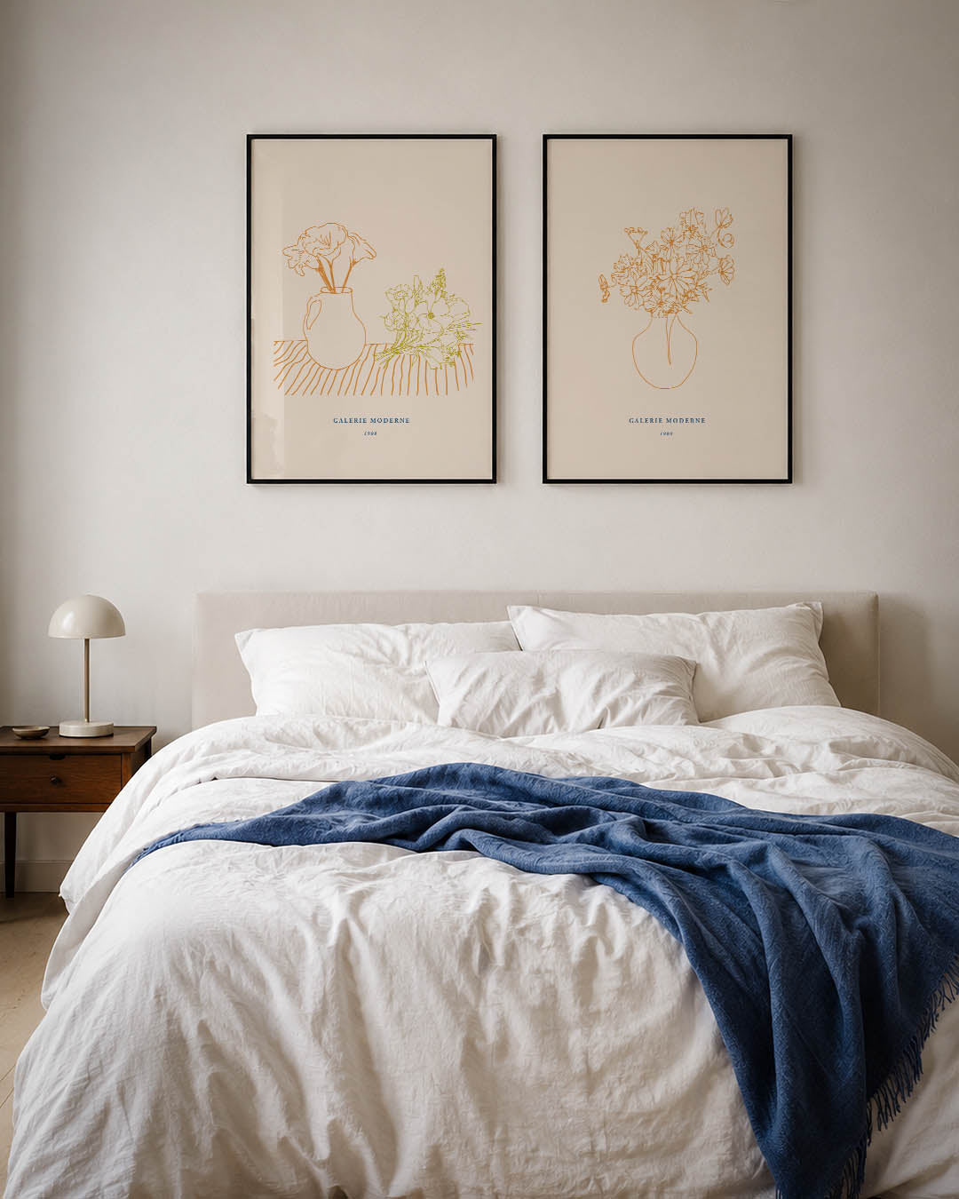 Lijnenspel en bloemen Posterset