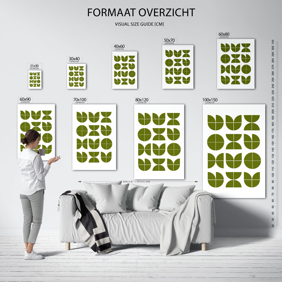 Groene vormenritme Poster