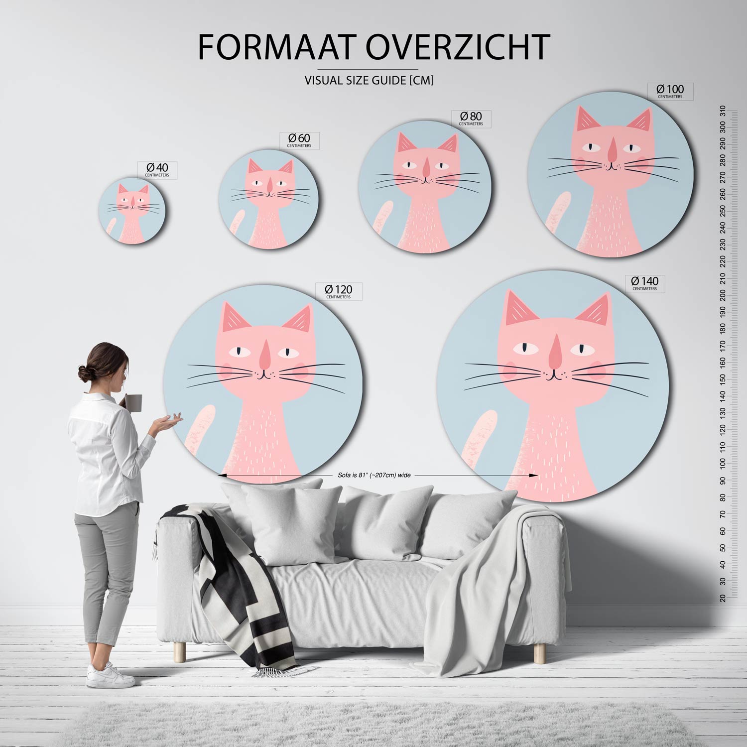 Roze kat Muurcirkel