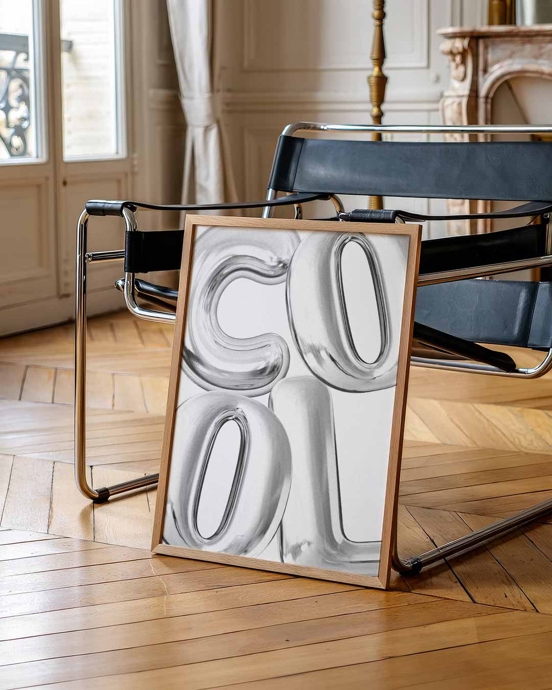 Coole Zilveren Ballonposter-WallArtistic