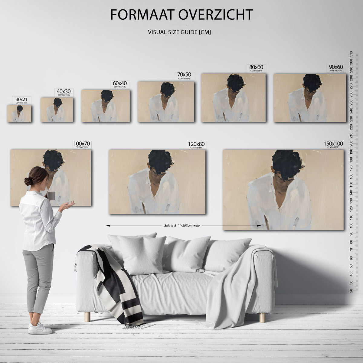 Man met gebogen hoofd Poster