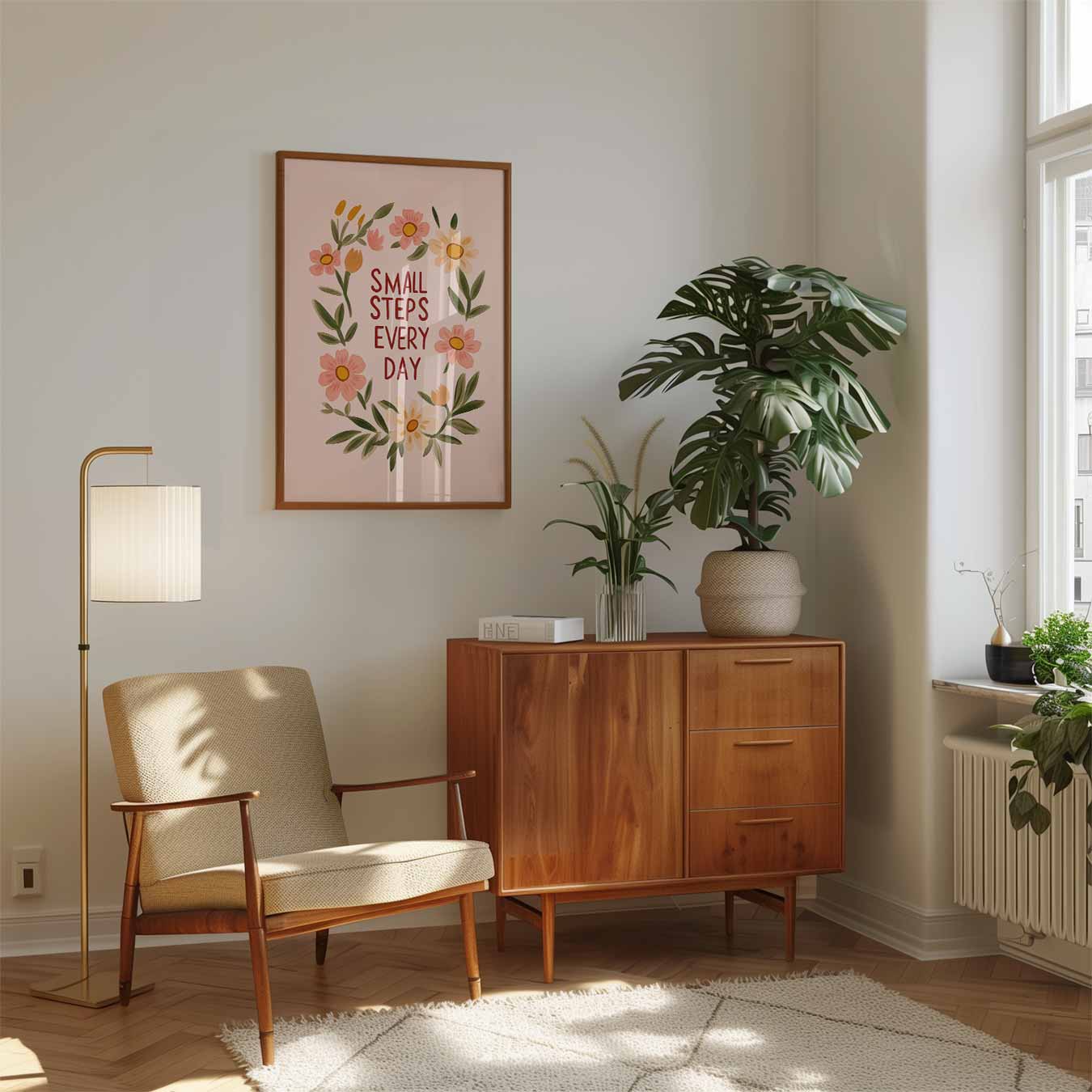 Motiverende Bloemen Poster-WallArtistic