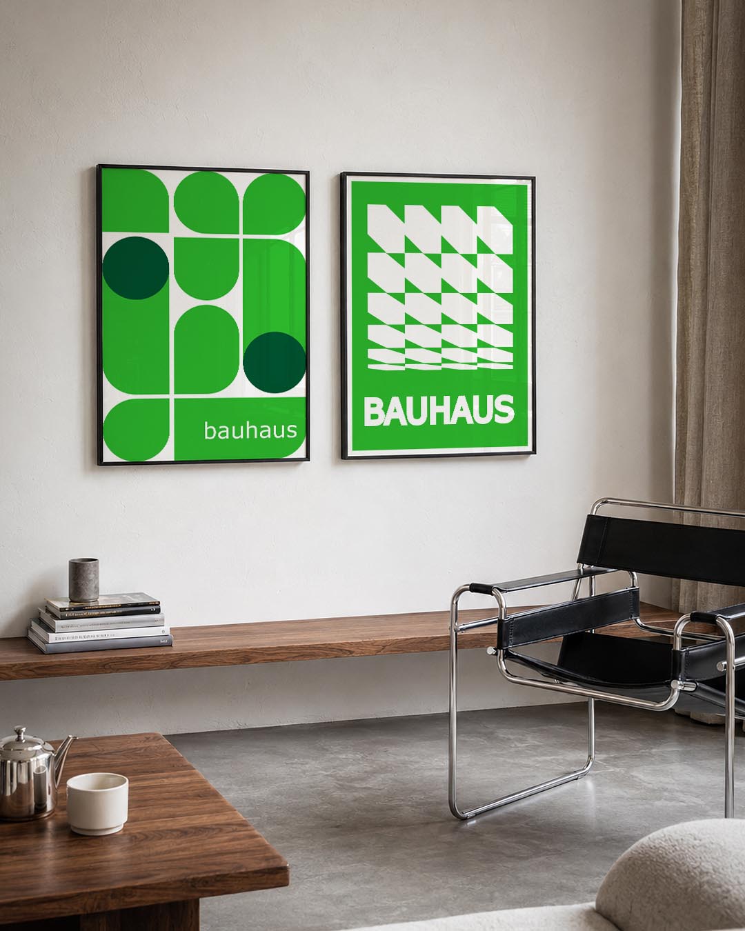 Groene vormenspel Posterset