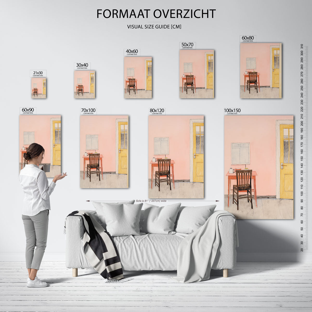 Interieur met stoel en tafel Poster