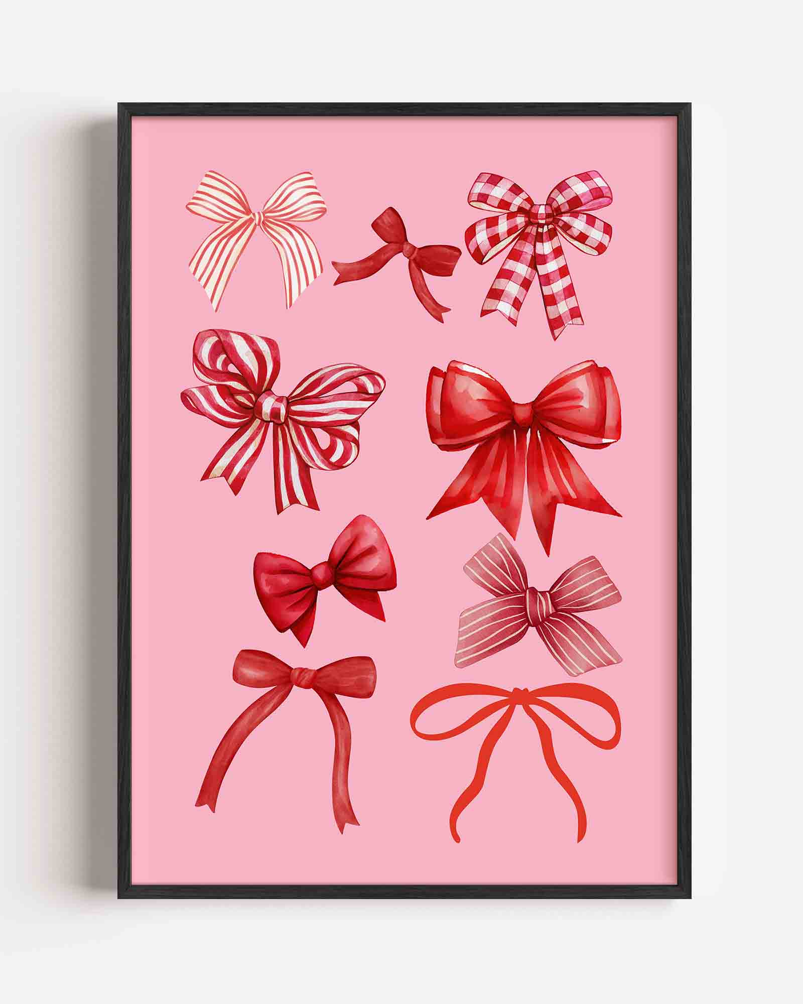 Rode strikken op roze Poster