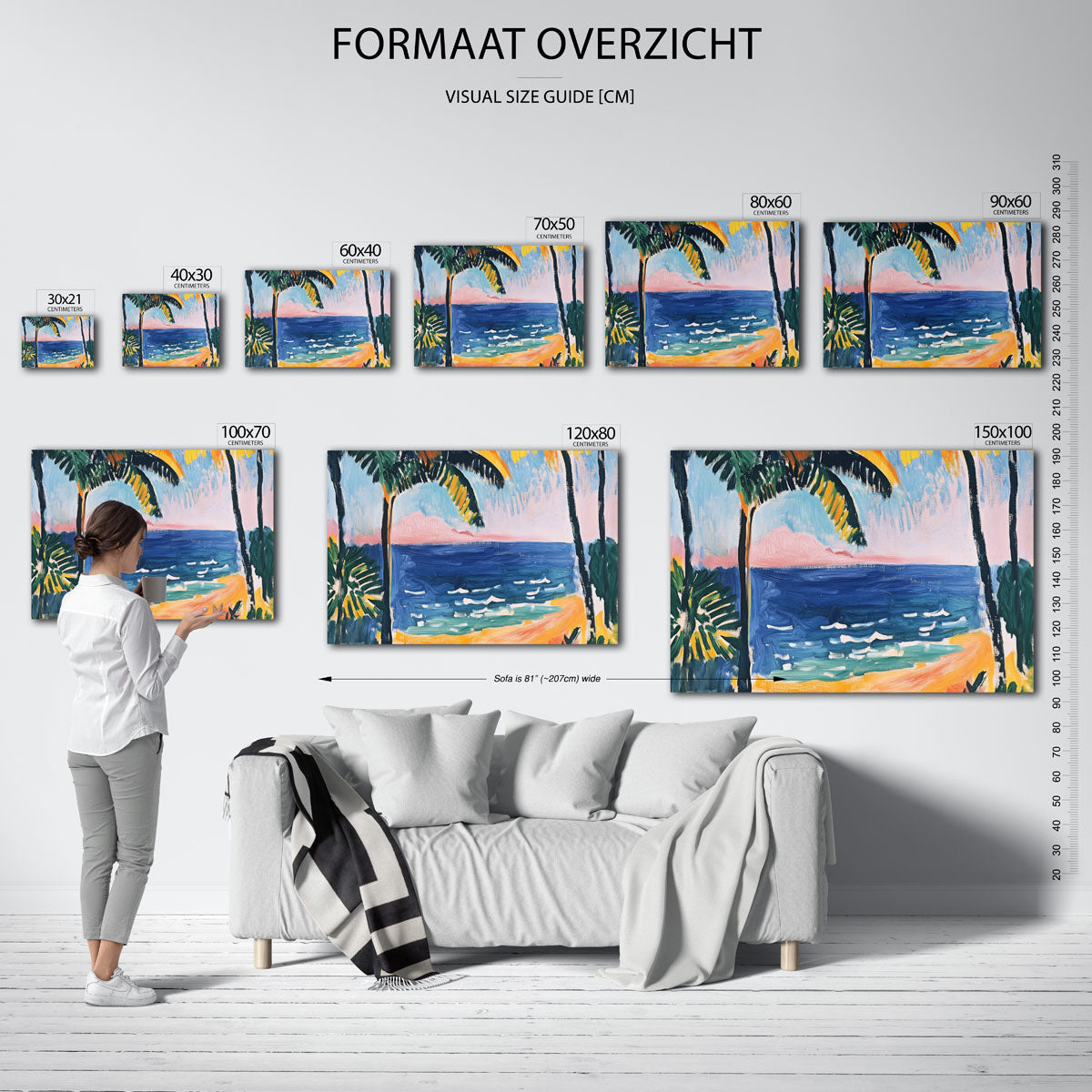 Palmbomen en zee Poster