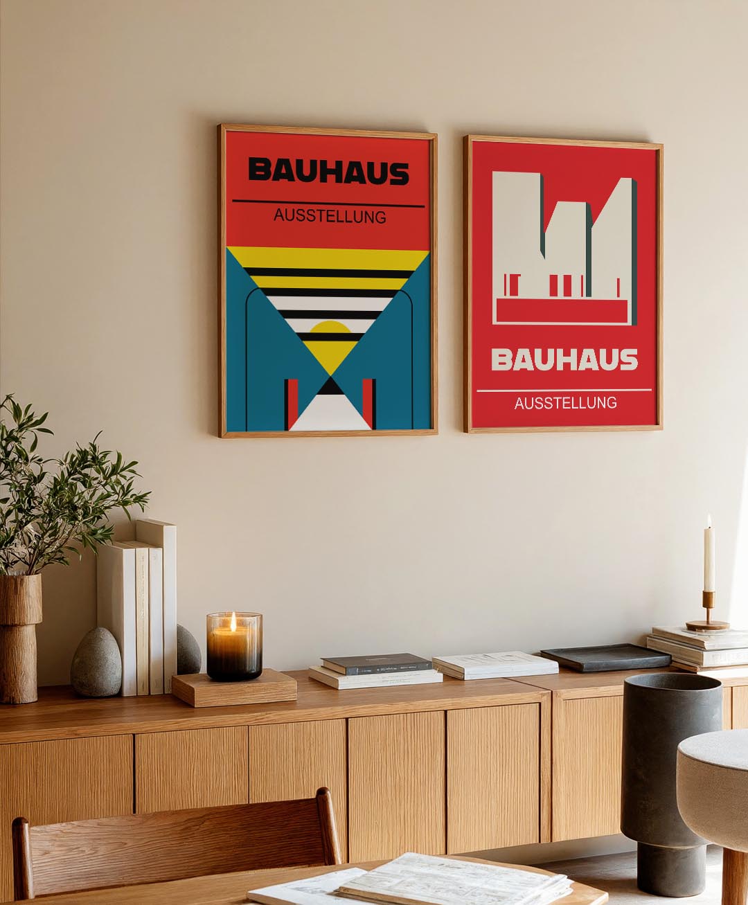 Kleurrijke vlakverdeling Posterset
