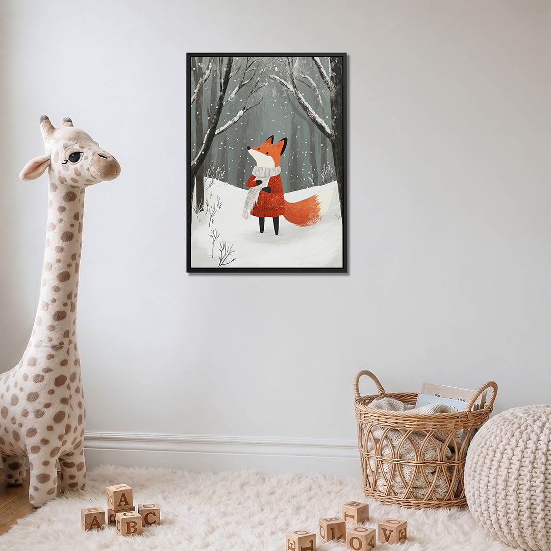 Vos in winterbos Kunstwerk
