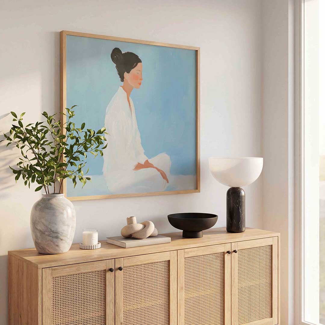 Vrouw in meditatie Poster