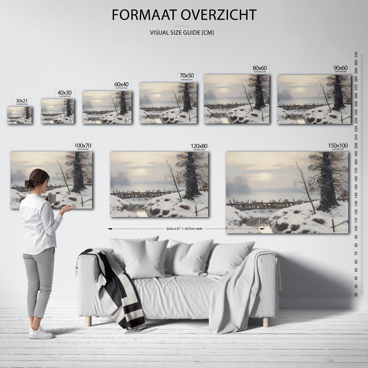 Winterlandschap met sneeuw Poster