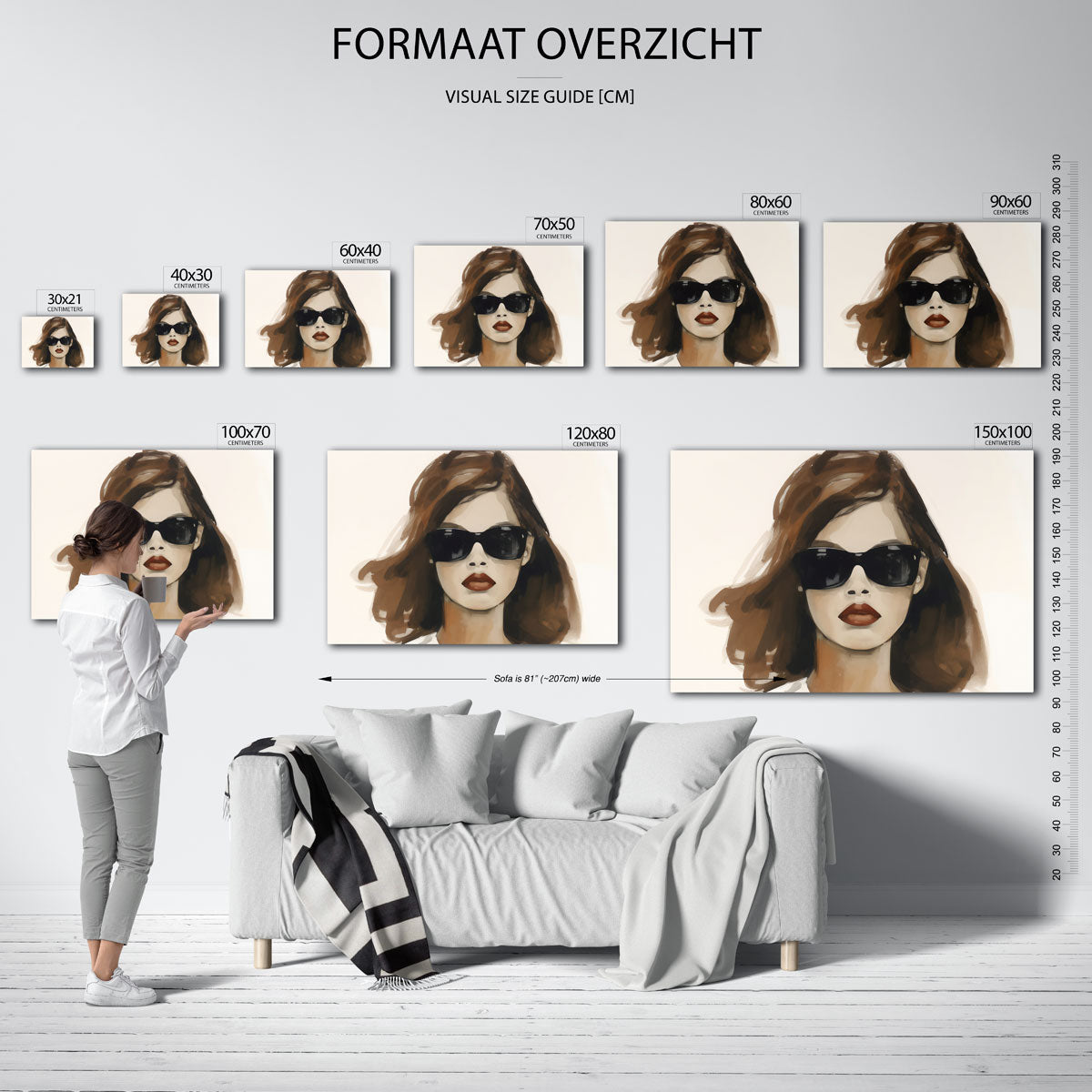Vrouw met zonnebril Poster