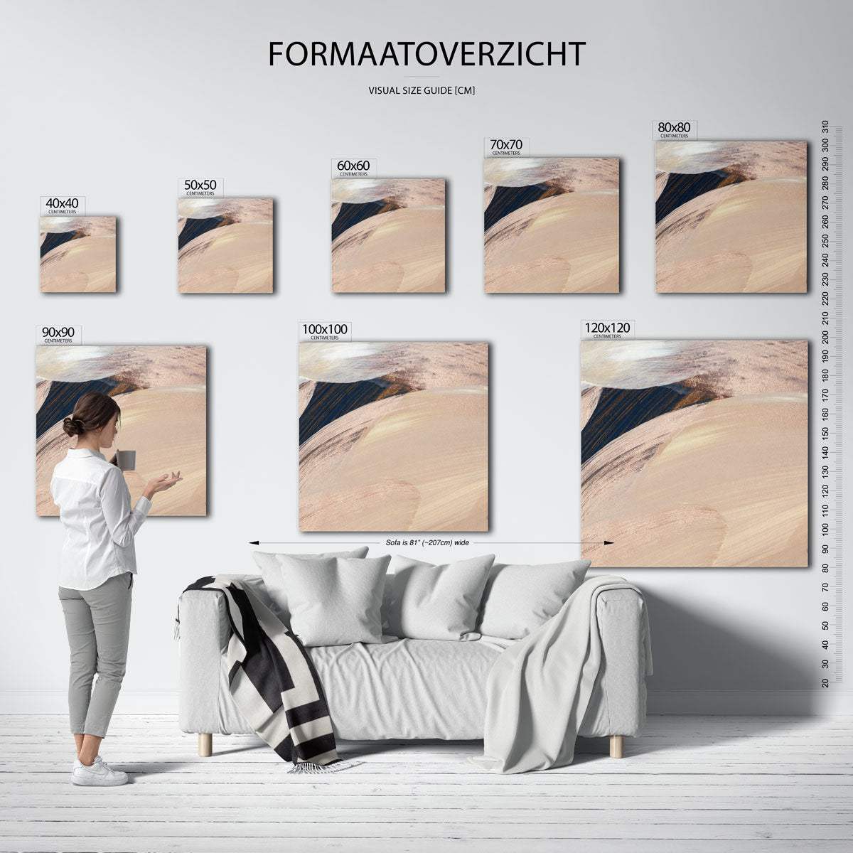 Abstracte penseelstreken Poster