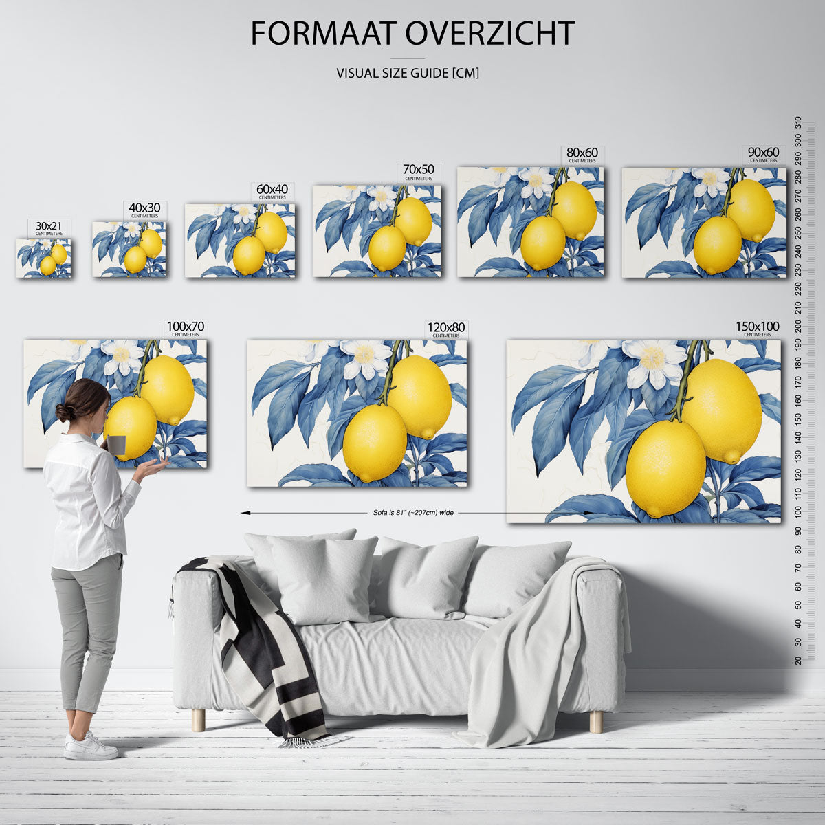 Citroenen en bloemen Poster