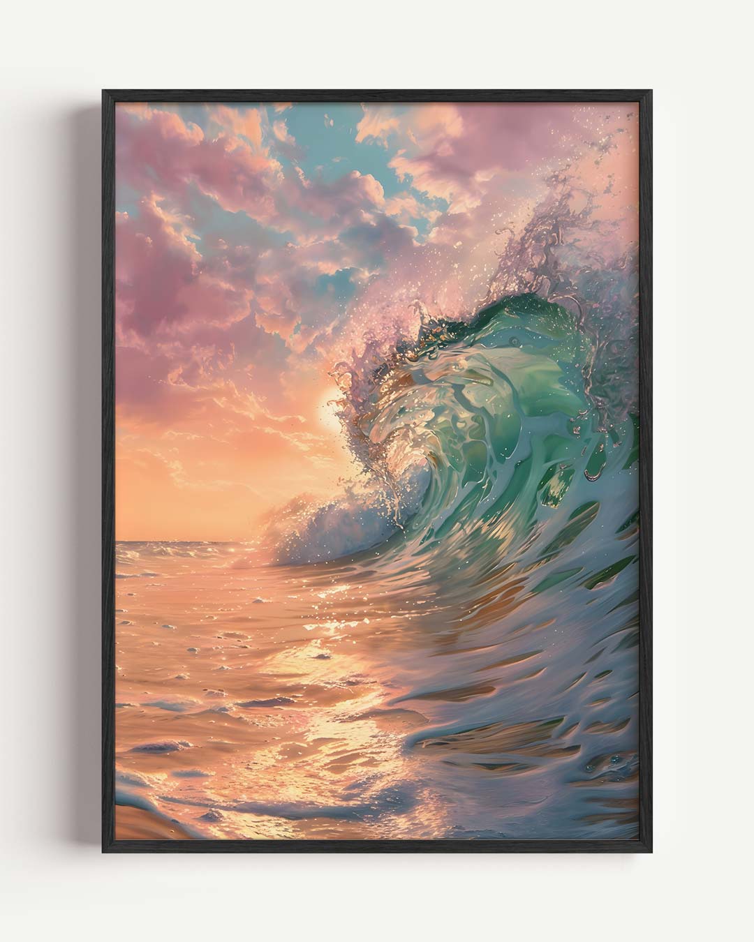 Golven van de Zonsondergang Poster-WallArtistic