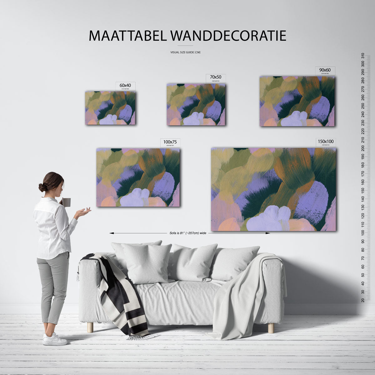 Kleurrijke vegen Kunstwerk