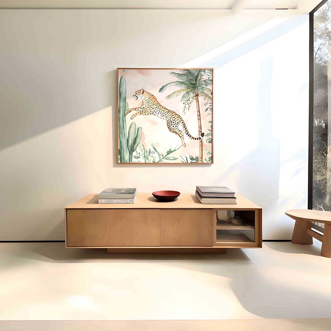 Springende cheetah Poster