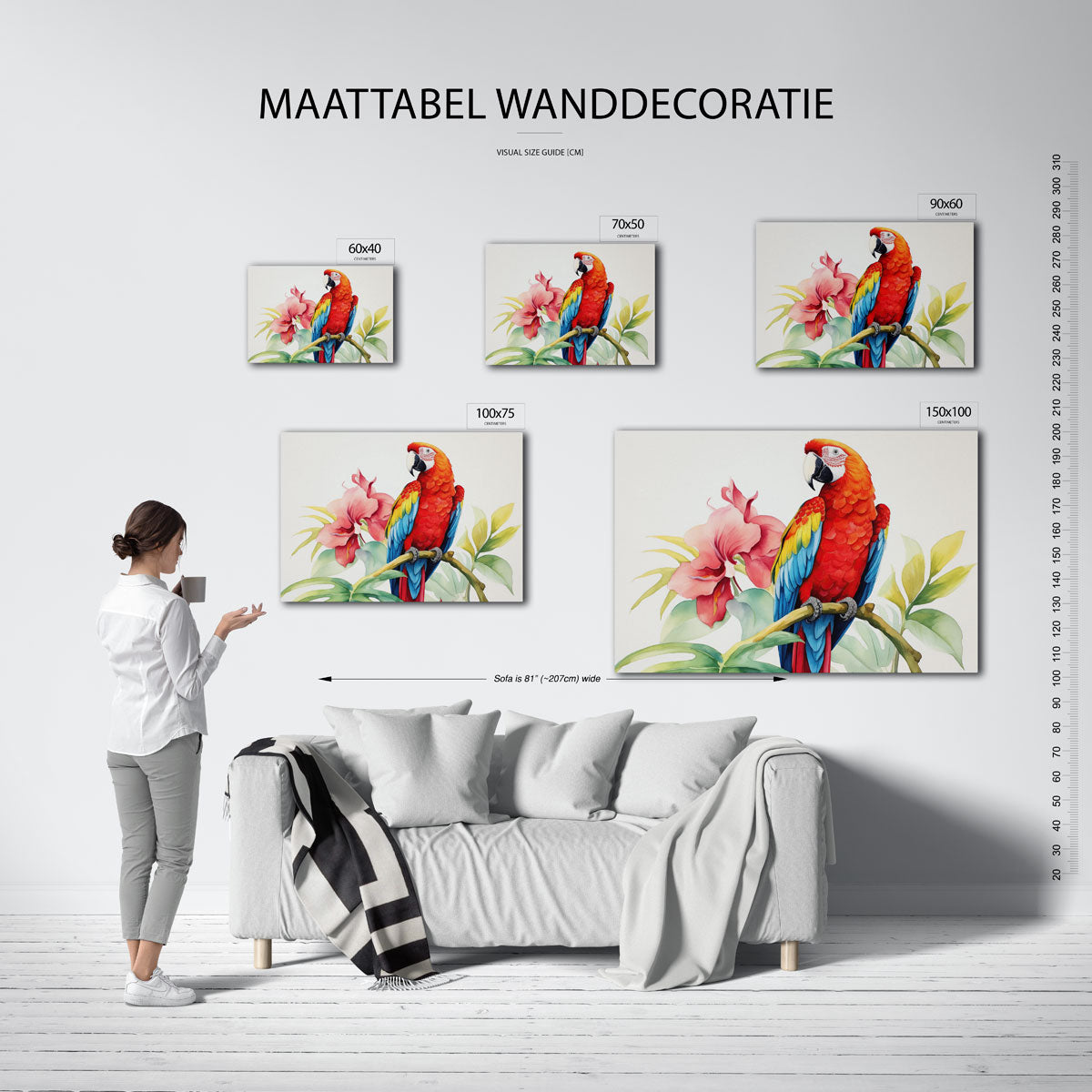 Vrolijke papegaai Kunstwerk