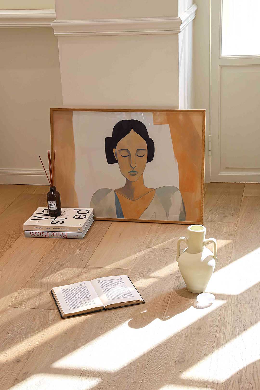 Vrouw met gesloten ogen Poster