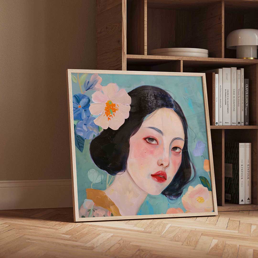 Vrouw met bloemen Poster