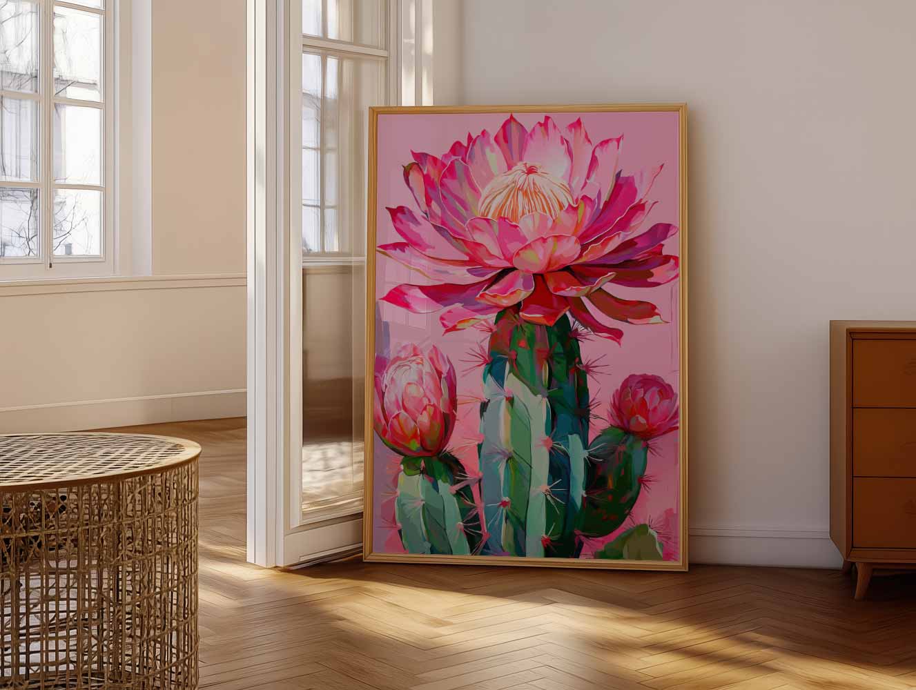 Botanische Cactus Bloemenpracht Poster-WallArtistic
