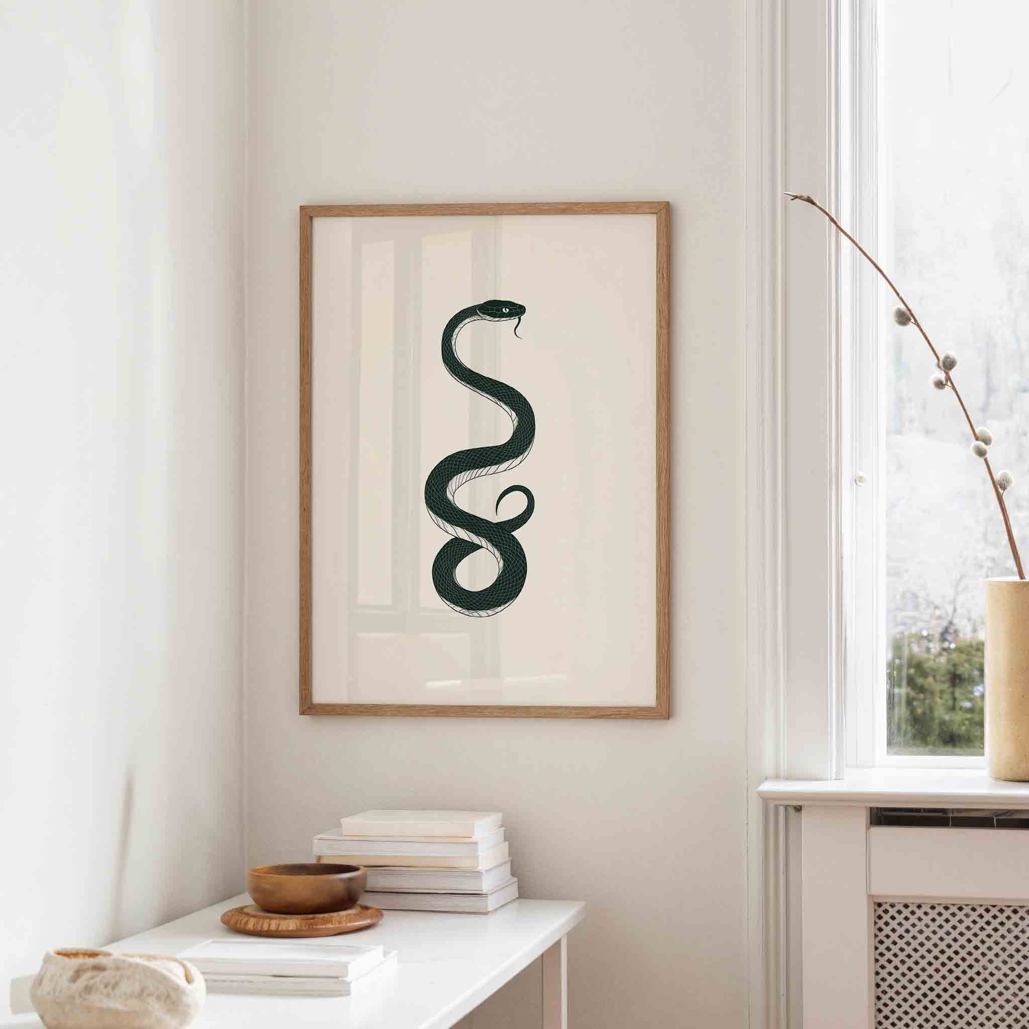 Slang op beige Poster