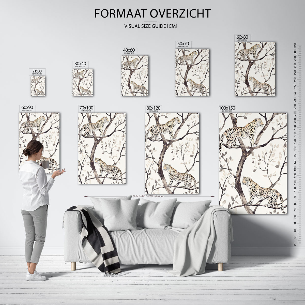 Luipaarden op takken Poster