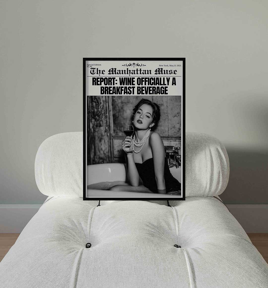 Vrouw met wijnglas Poster