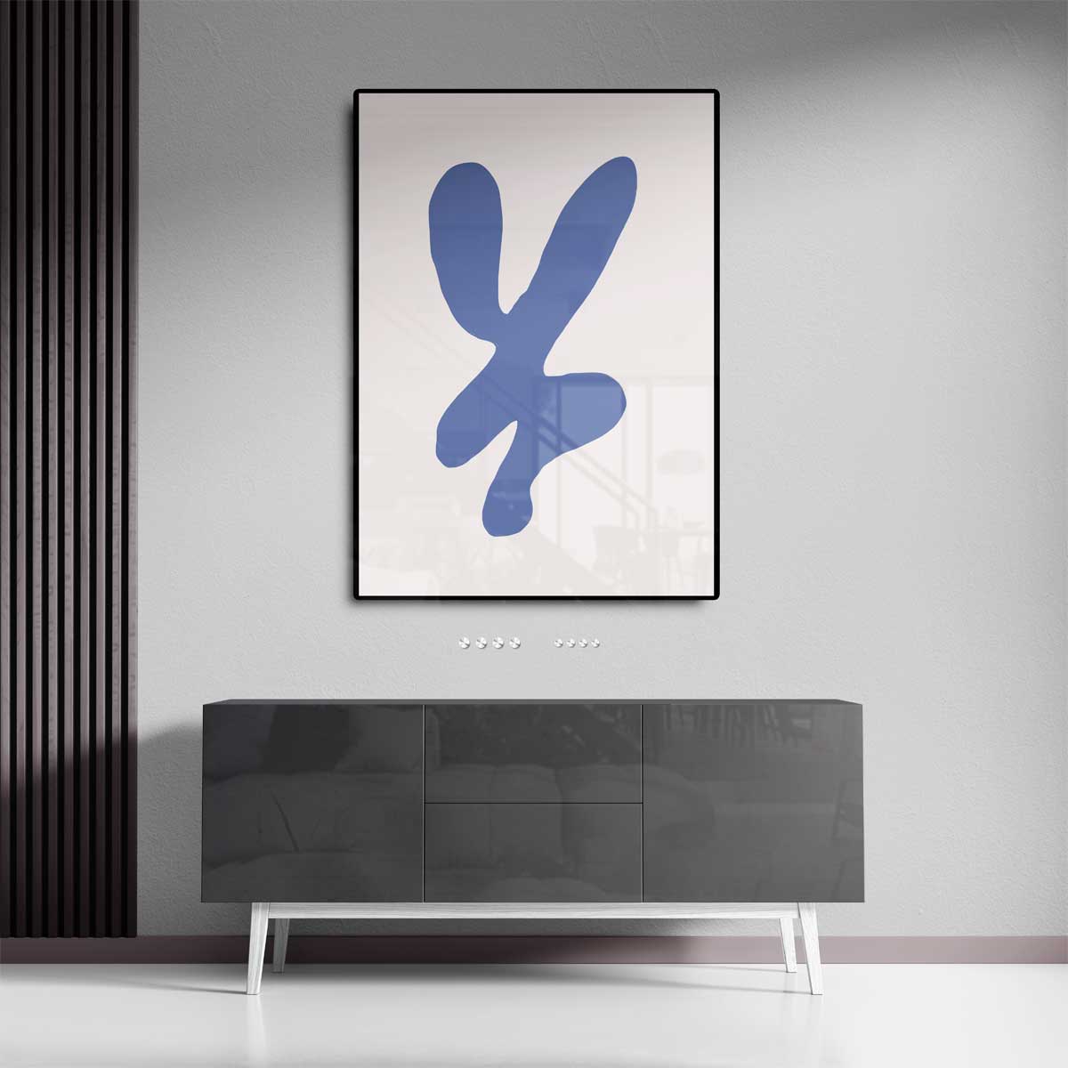 Abstracte Blauwe Vormen Kunstwerk-canvas-dibond-plexiglas-wanddecoratie-WallArtistic