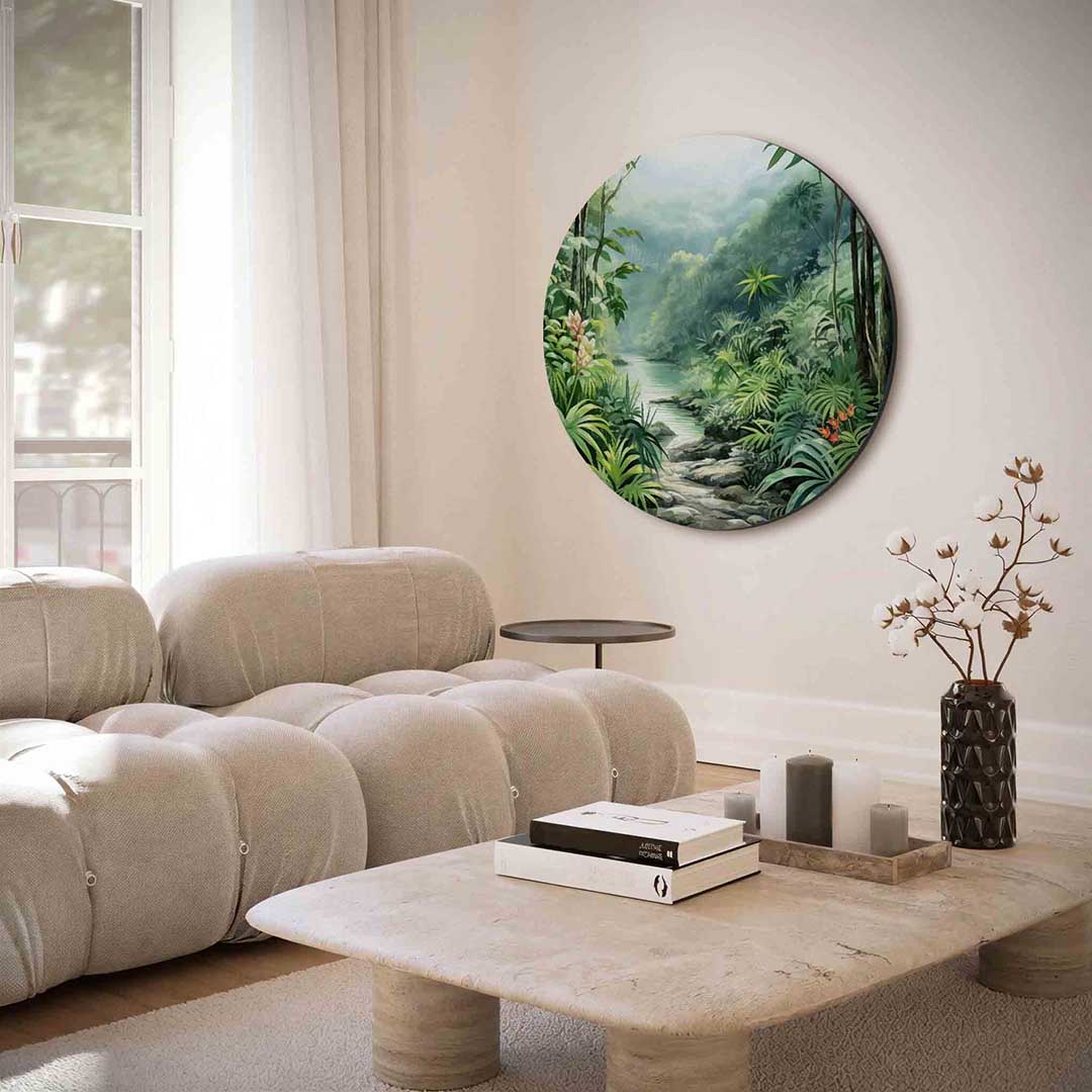 Tropisch landschap Muurcirkel