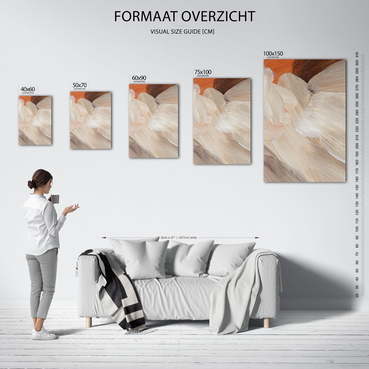 Organische borstelvegen Kunstwerk