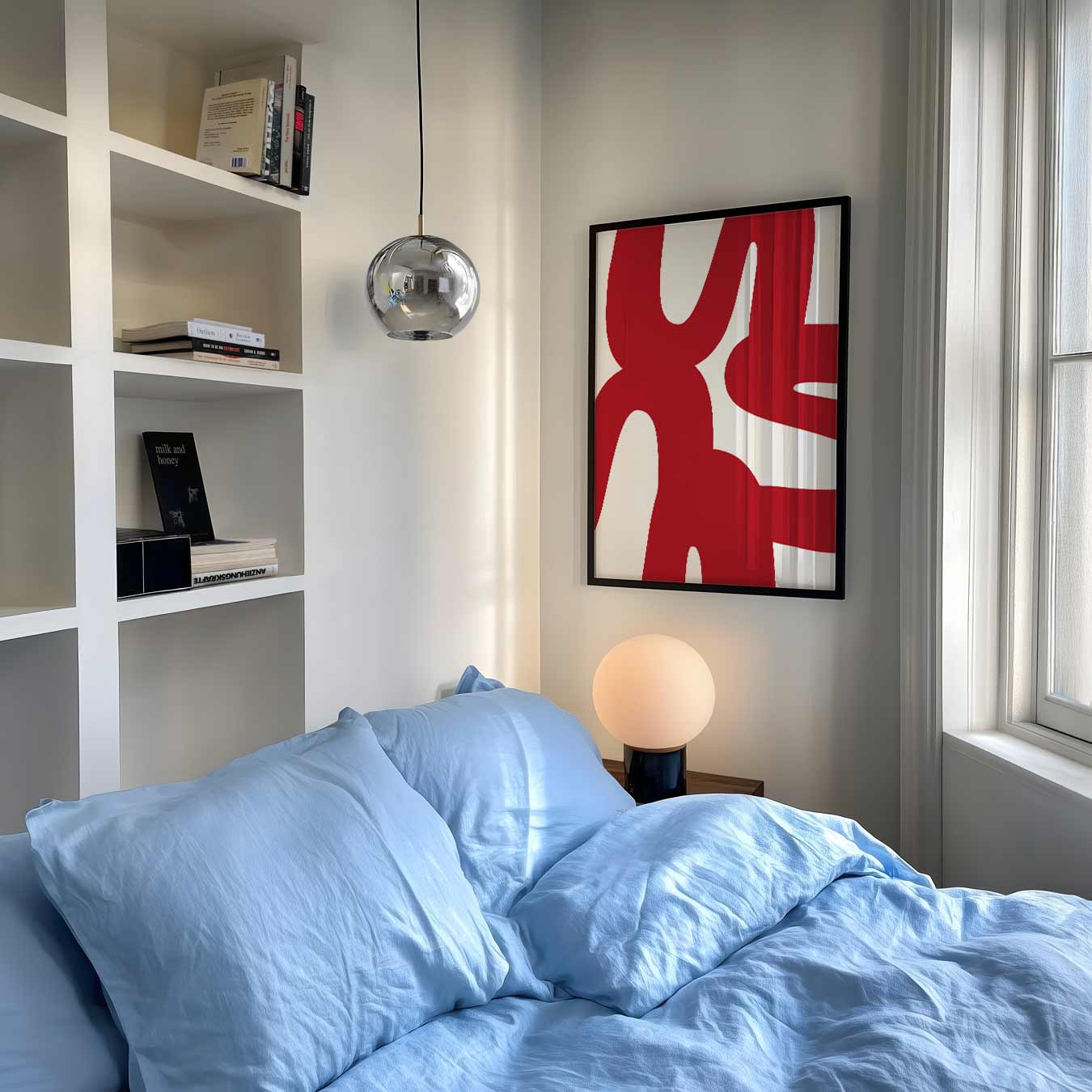 Abstracte Rode Vormen Poster-WallArtistic