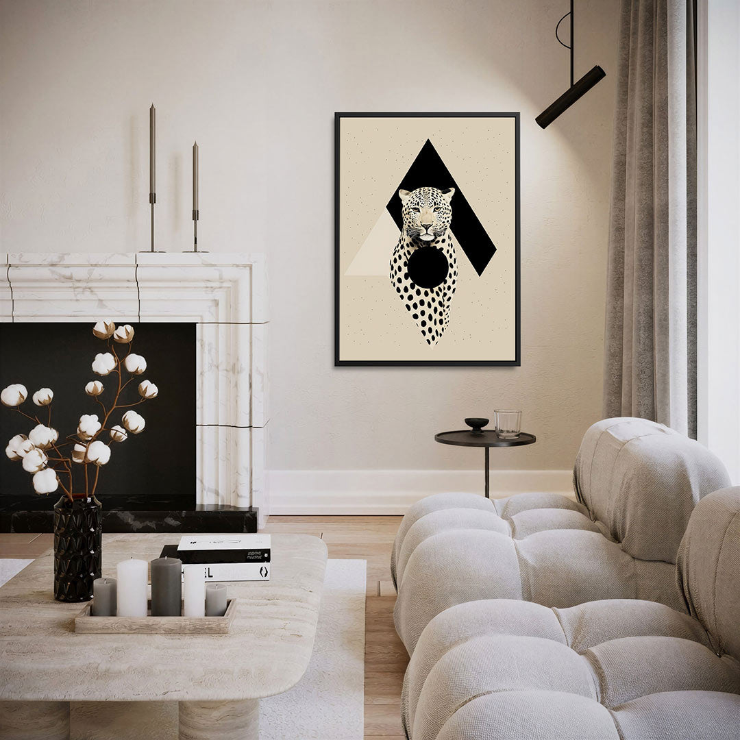 Geometrische luipaard Kunstwerk