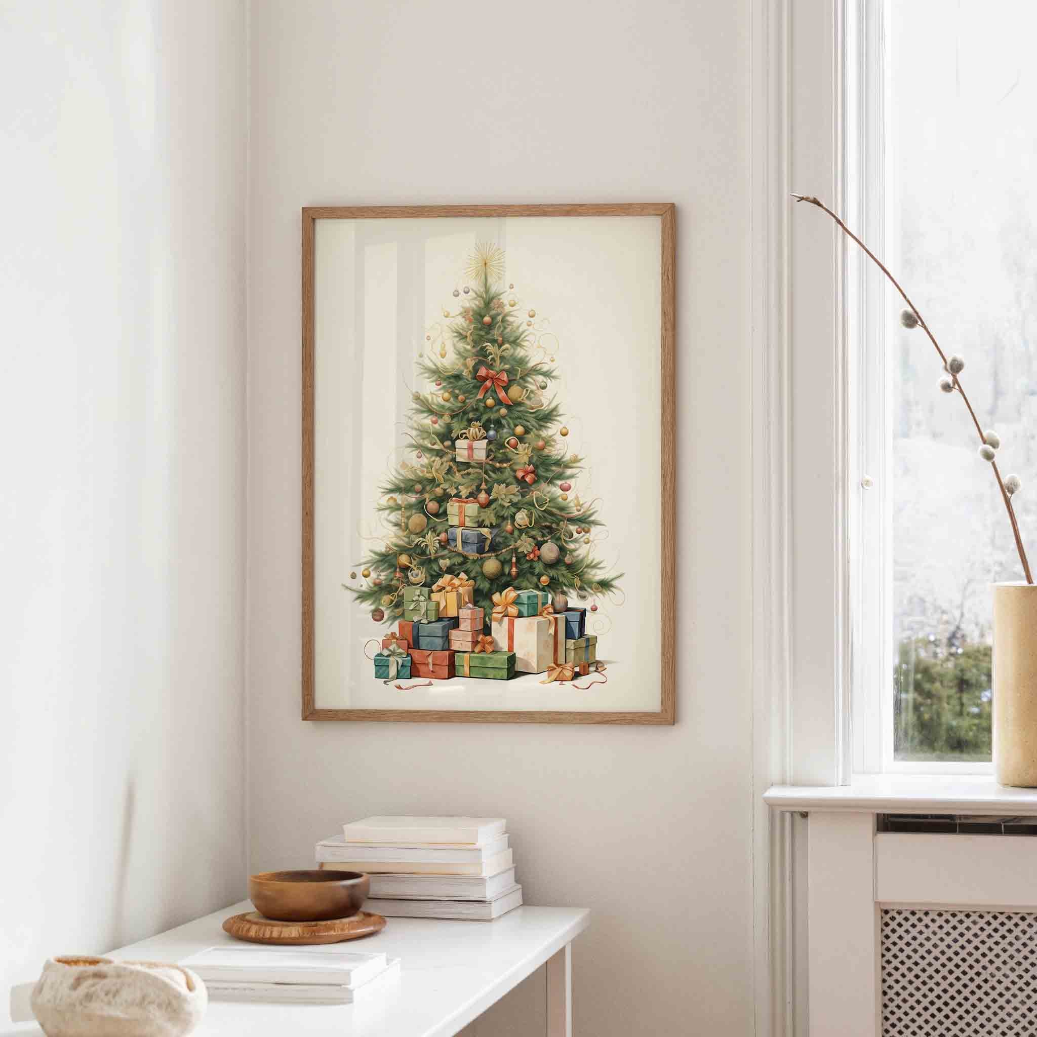 Kerstboom met cadeaus Poster