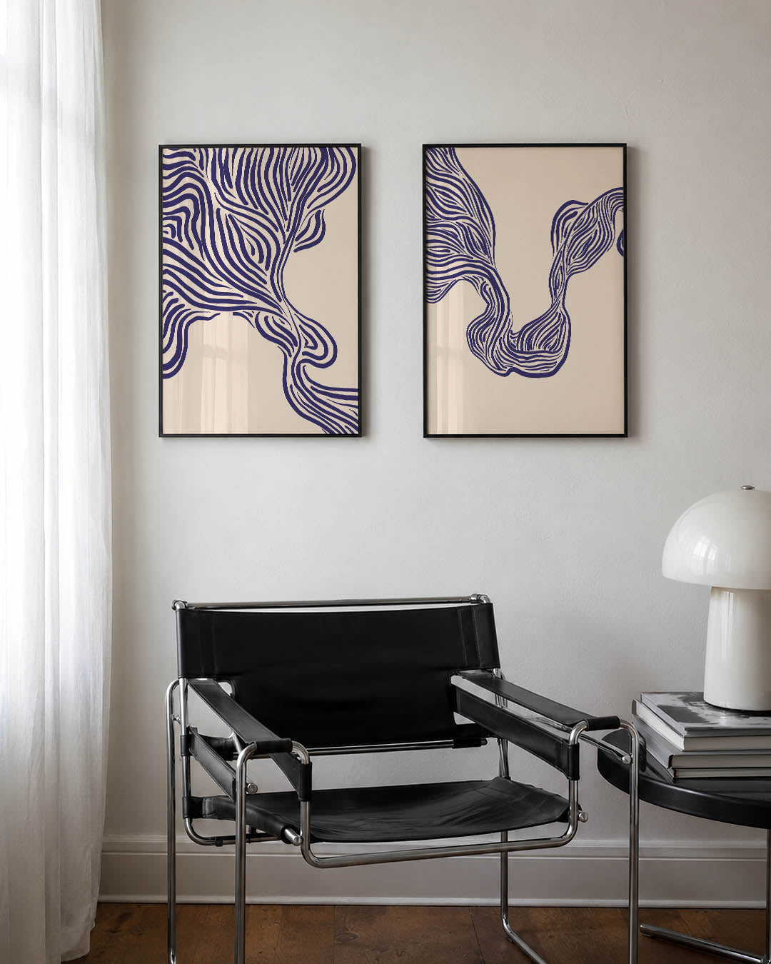 Golvende lijnenspel Posterset