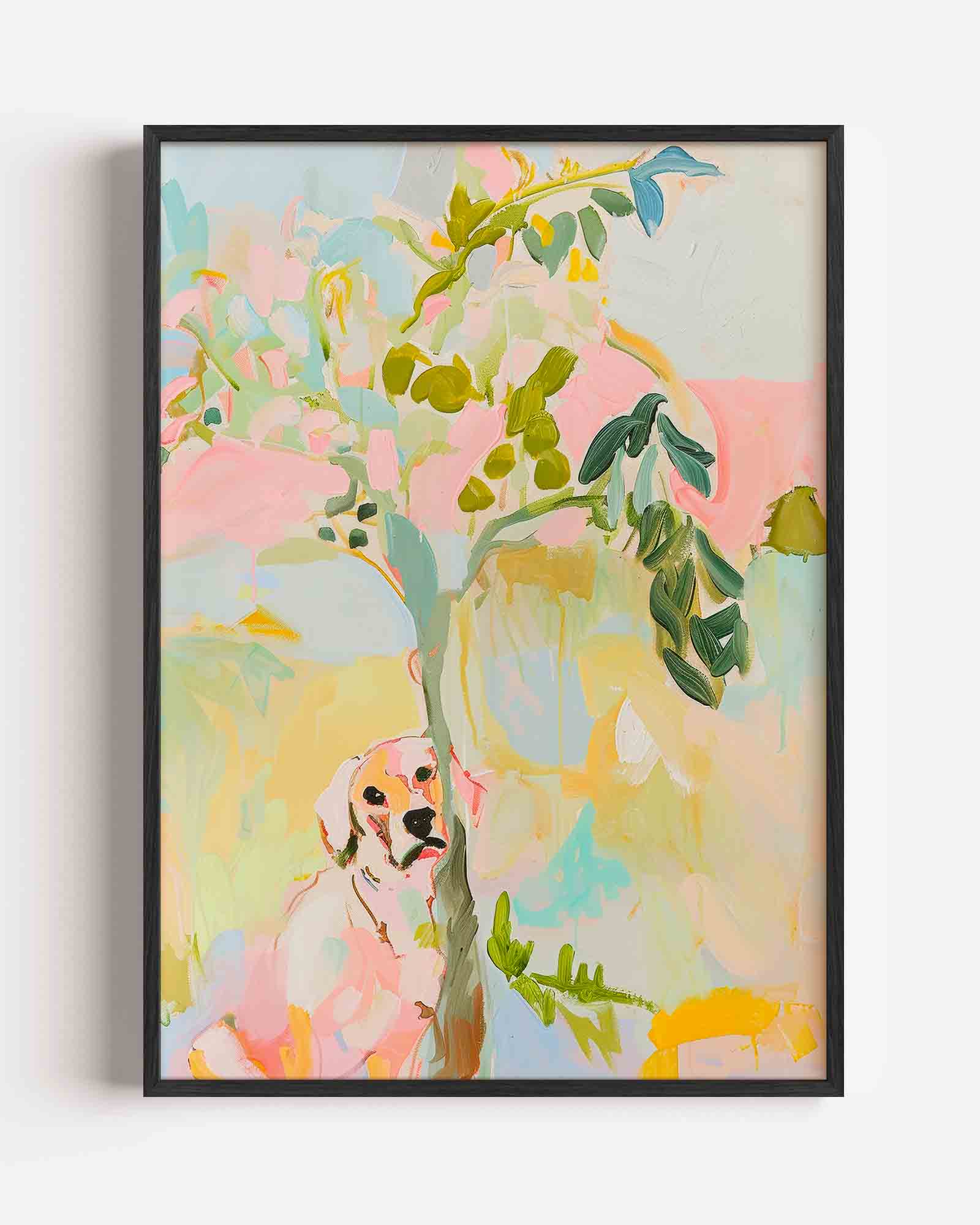 Hond en boom Poster