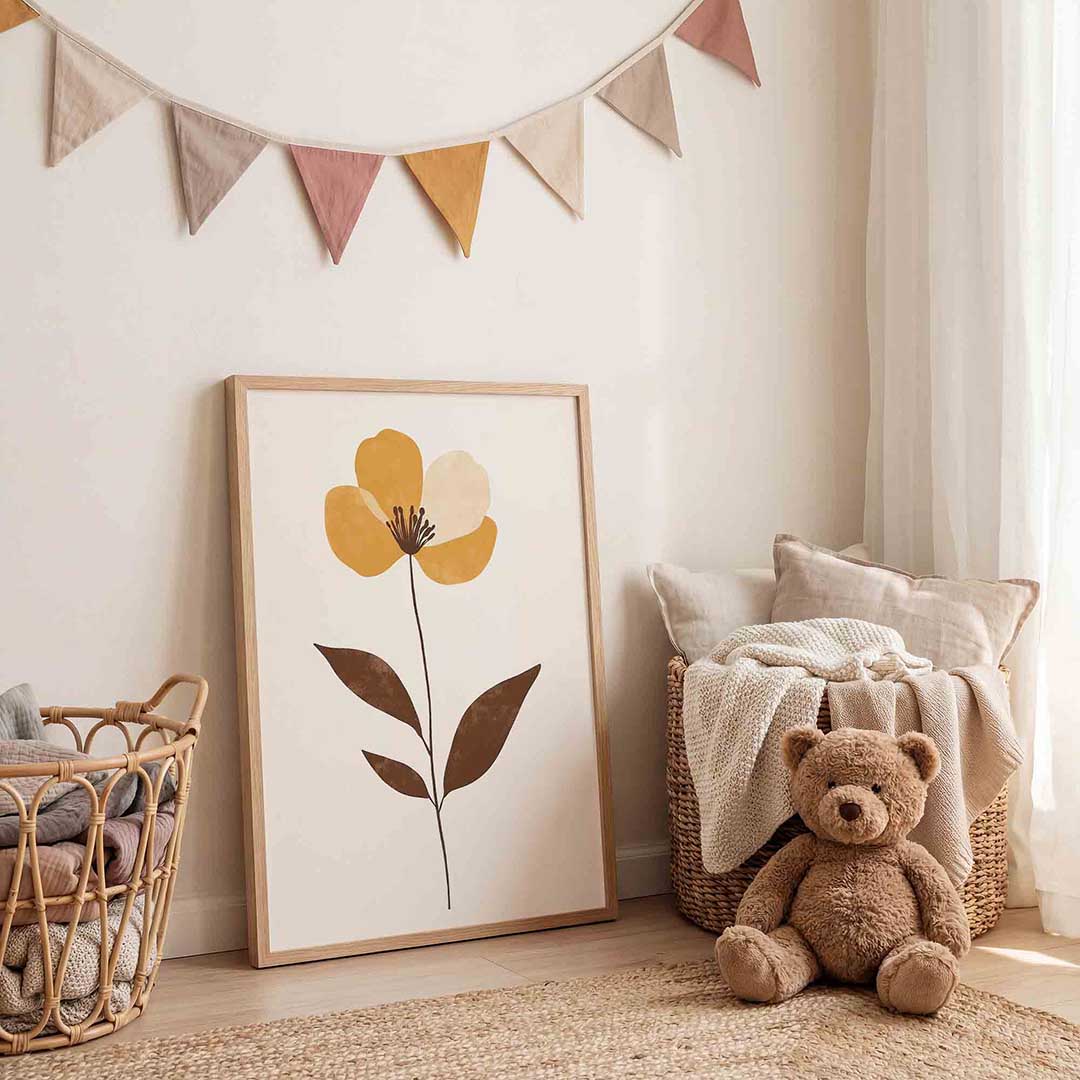 Bloem met bruine bladeren Poster