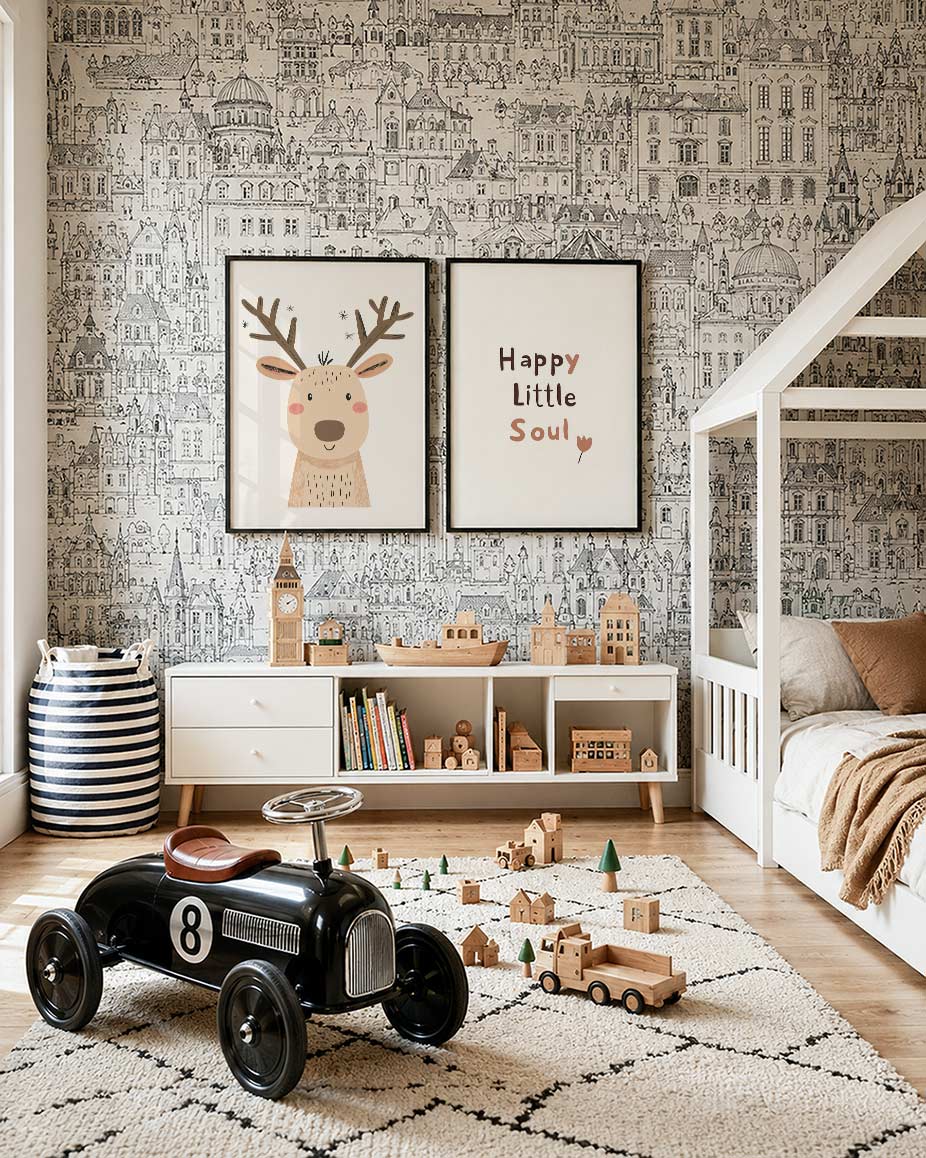 Vrolijke hertenvorm Posterset