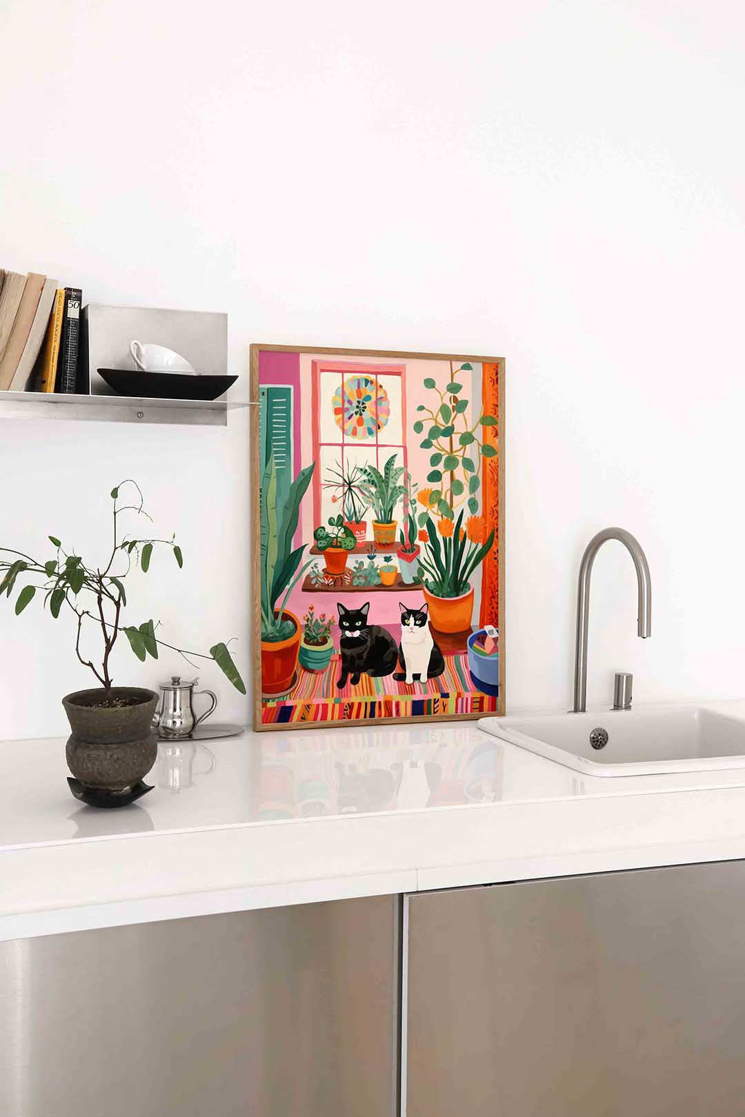 Katten en planten Poster