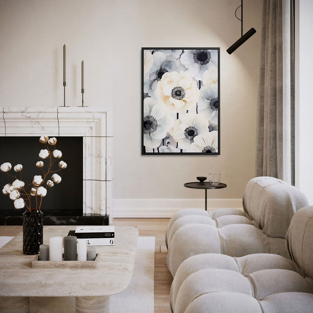 Bloemen in zachte tinten Kunstwerk
