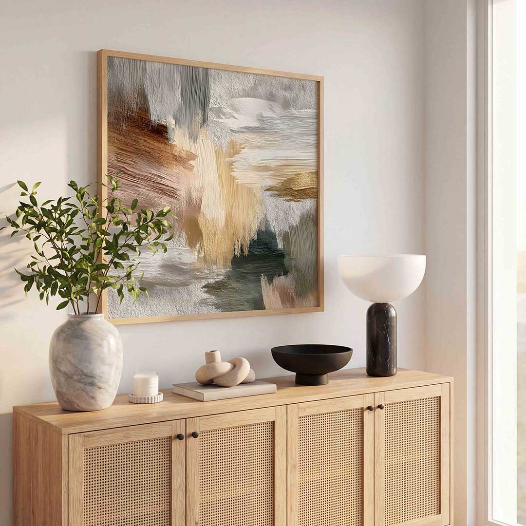 Abstracte penseelstreken Poster